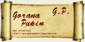 Gorana Pupin vizit kartica